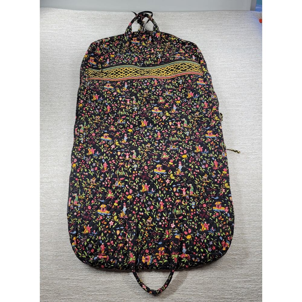 Vera Bradley Ming Garment Bag Black Quilted Floral Asian Travel Luggage Carry On